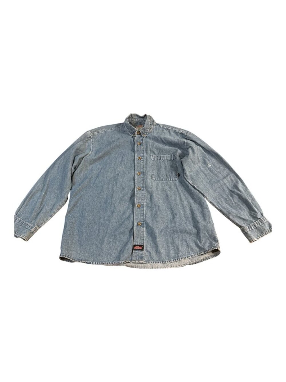 Dickies Denim Workwear Shirt Men’s XL Distressed Faded Cotton